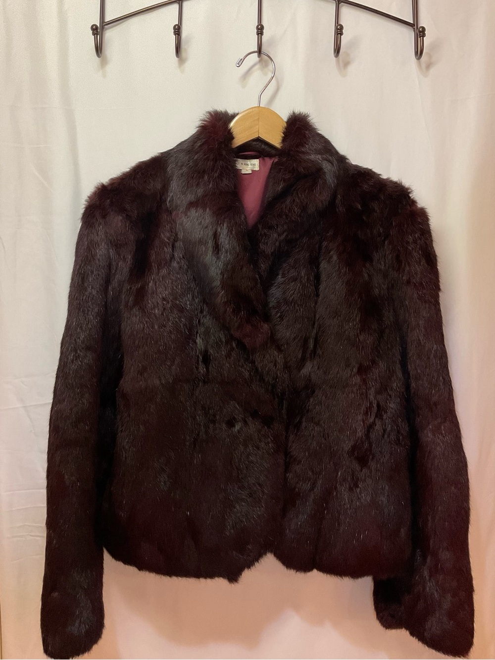 Vintage Teddy Jacket in Deep Burgundy